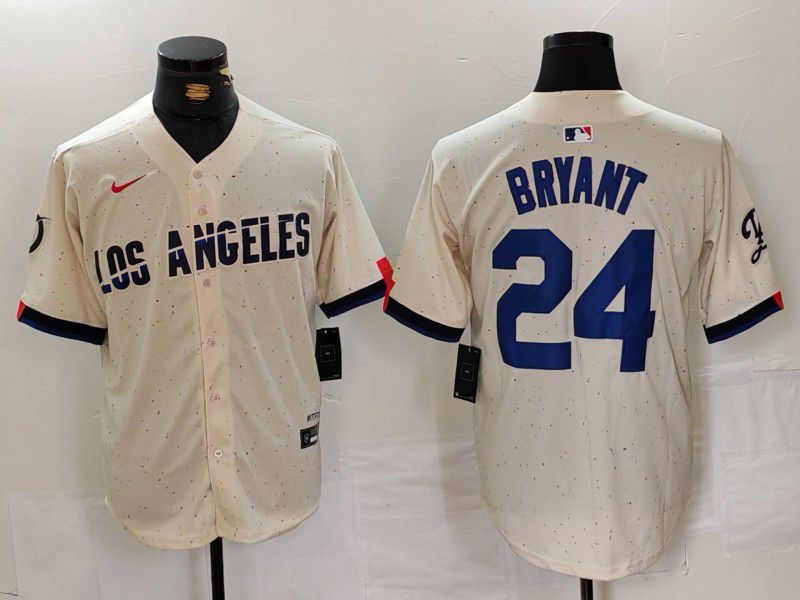 Men Los Angeles Dodgers #24 Bryant Cream Fashion Nike Game MLB Jersey style 629->women mlb jersey->Women Jersey